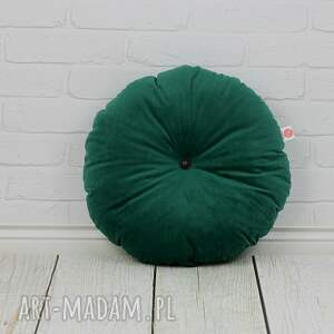 ręcznie zrobione dla dziecka poduszka welurowa orągła - zielona