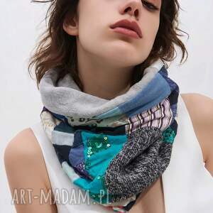 komin uszyty z różnych tkanin rozmiar uniwersalny, wciągany przez