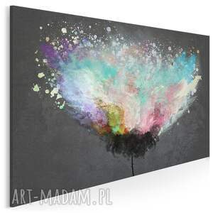 obraz na płótnie - artystyczne drzewo kwiat kleks 70x50 cm 54001, abstrakcja