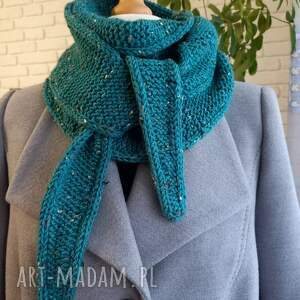 Prezent Szaliczek Sofia ręcznie robiony na drutach, szalik na zimę