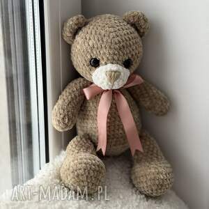 Prezent Miś ręcznie robiony w kolorze brązu i beżu