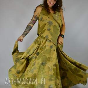 Barwiona roślinami Dzika Spódnica Niosąca Ukojenie, maxi