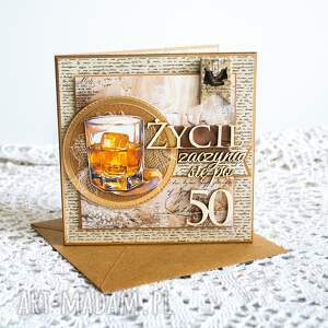 ręczne wykonanie scrapbooking kartki kartka dla niego - życie zaczyna się po