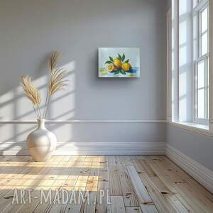 obraz cytryny lato słońce akwarela lemoniada 30x41, martwa natura, ozdoba