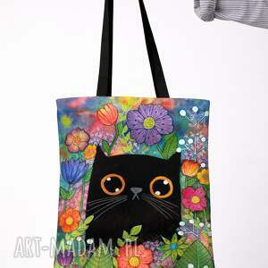 malgorzata domanska torba kotek, torebka, kwiaty