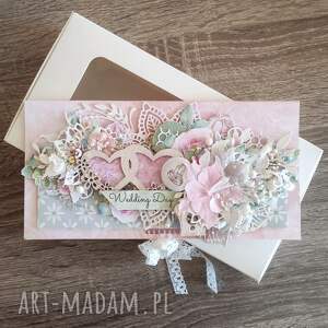 koperta ślubna elegancka kartka, kartka z życzeniami prezent