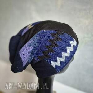 czapka na podszewce kolorowa patchworkowa rękodzieło świetna na codzienne