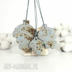 Ceramiczna dekoracja na wiosnę - liście, ozdoby