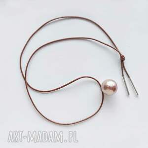 okrąg wisiorek, srebro, sznurek, koralik