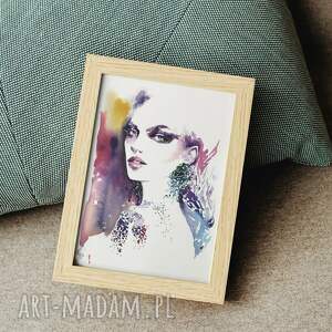 magic, grafika w rozmiarze A4 plakat A4, portret kobiety ilustracja modowa twarz