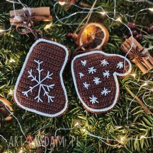 upominek Skarpeta i rękawica Mikołaja - szydełkowe pierniczki