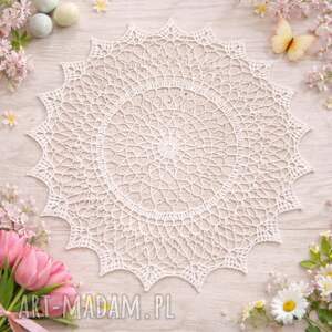 dekoracje serwetka szydełkowa śr ok 33 cm, rękodzieło komoda