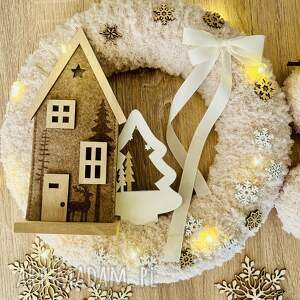 pomysł na upominek świąteczny, wianek na drzwi