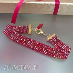 Tkana Czerwona, bransoletki - koralikow