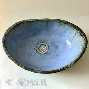 umywalka ceramiczna ręcznie robiona wielki błękit
