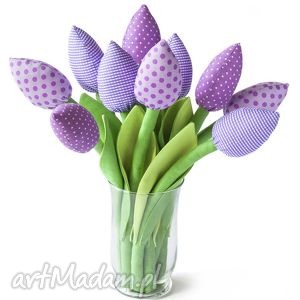 myk studio tulipany fioletowe, bawełniany, wiosenny bukiet, kwiaty, wiosna