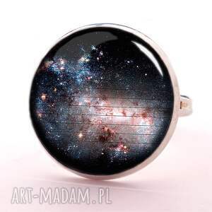 kosmos - pierścionek regulowany, nebula galaxy, prezent