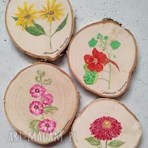 od serca rekodzielo komplet podkładek pod kubek rośliny z wiejskiego ogrodu wieś