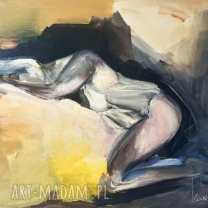 Dream - duży obraz kobiety 100x100 cm do sypialni
