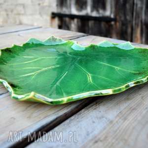handmade ceramika patera ceramiczna - liść