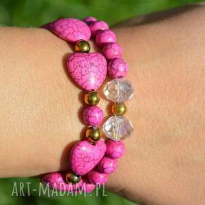 handmade bracelet by sis: elegancka bransoletka z różowych kamieni