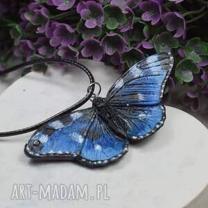 handmade wisiorki wisiorek niebieski motyl