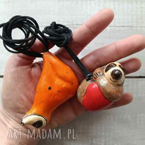 Wisiory z leniwcami, ceramika, wisior, leniwiec, serce