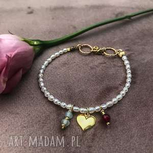 handmade bransoletka z perłami