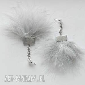 PIÓRKO kolczyki, alpaka, piórka, zmatowione