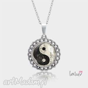 handmade naszyjniki medalion okrągły mały yin yang