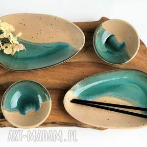 handmade ceramika sushi set - zestaw do serwowania sushi dla dwojga