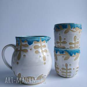 handmade ceramika dzbanek ceramiczny i dwa kubki