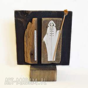 aleksandrab dekoracja obraz malowany na starej desce z drewna