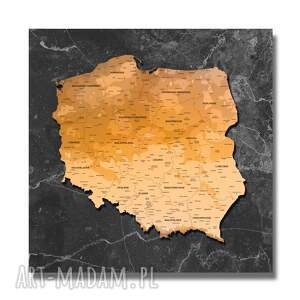 Tablica korkowa Mapa Polski nr 3 90x90 grafitowa - do zdjęć i pinezek