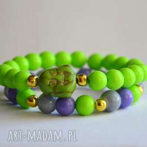 handmade bracelet by sis: zielony budda w koralach