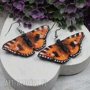 kolczyki motyle - pomarańczowe