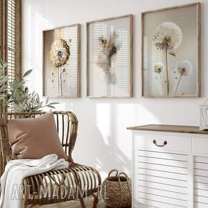 zestaw plakatów 40x50 cm, dmuchawce z abstrakcją set251, dekoracje boho