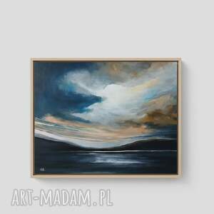 wieczór nad jeziorem - obraz akrylowy formatu 40/50 cm, pejzaż