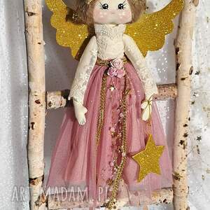 aniołeczek różowo - złoty, pomysł na prezent, boże narodzenie świąteczna