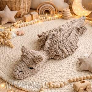 szydełkowy, maskotka, smok na szydełku