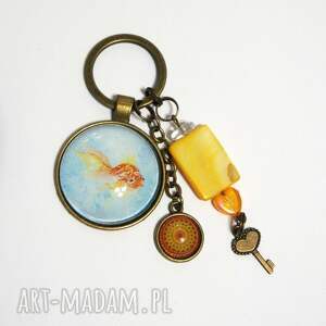 breloczek - złota rybka, mandala, kluczyk niej prezent