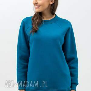 BLUZA BASIC CIEPŁA - SEDA PETROL, jesienna