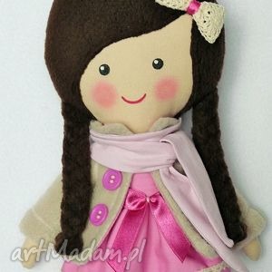 ręczne wykonanie lalki malowana lala luiza z szalikiem