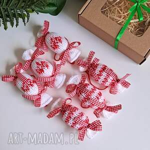 cukierki, zawieszki na choinkę, zestaw 6 szt, prezenty świąteczne, bombki
