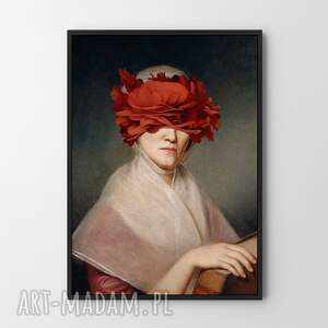 plakat lady papaver format 30x40 cm - kwiaty kobieta maki prezent
