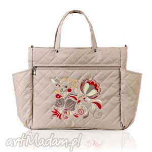 farbotka torebka dla mam - farbaby 422, folk, pikowana haftowana