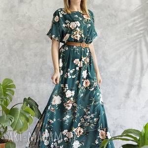 sukienki sukienka zielona maxi w kwiaty