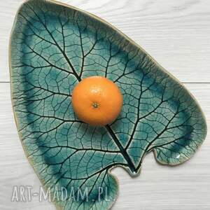 handmade ceramika ceramiczny talerz liść