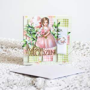 scrapbooking kartki kartka dla dziewczynki dniu urodzin 2, romantyczna