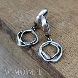 Kolczyki - delikatne kwiatki, srebro oksydowane, 925